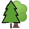 Decidious and coniferous trees icon